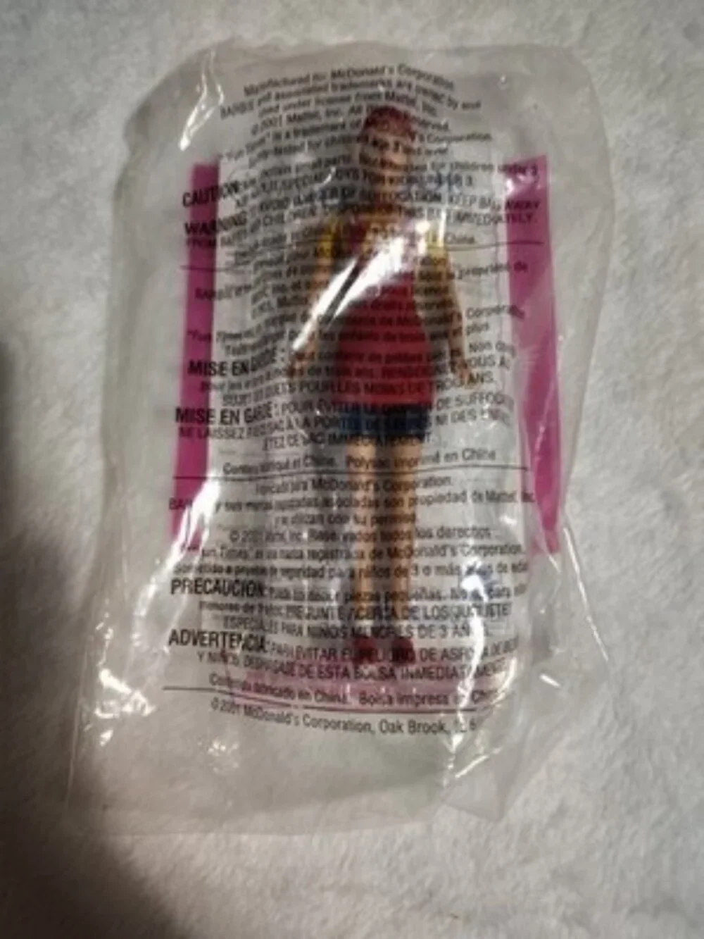 2001 McDonald's Happy Meal Toy Fun Time Barbie # 8 McDonald's Apron Worker NEW